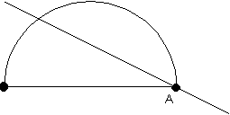 Semicircunferencia partida por una recta.