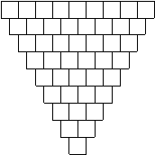 pirmide invertida de 9 filas